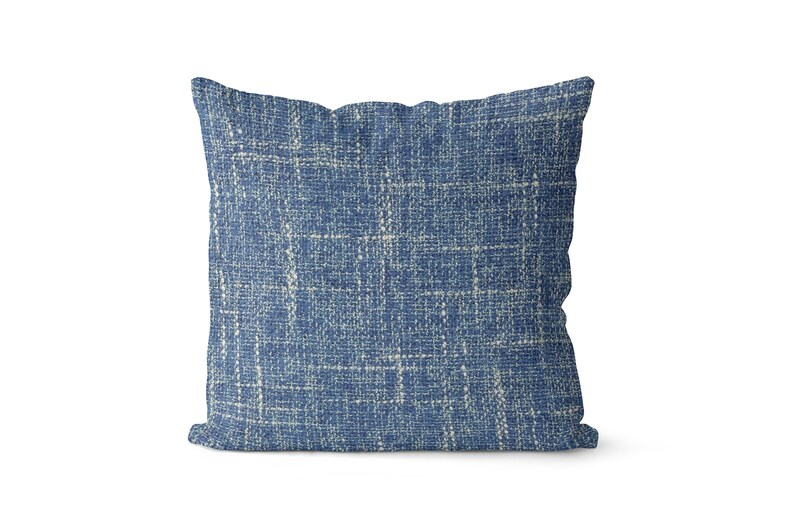 Dark Blue Chenille Throw Pillow Cover // Blue Chenille Pillow Etsy