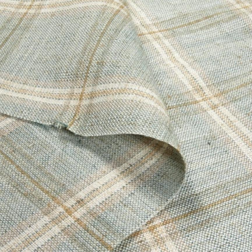 Light Blue and White Plaid Upholstery Fabric by the Yard // Etsy