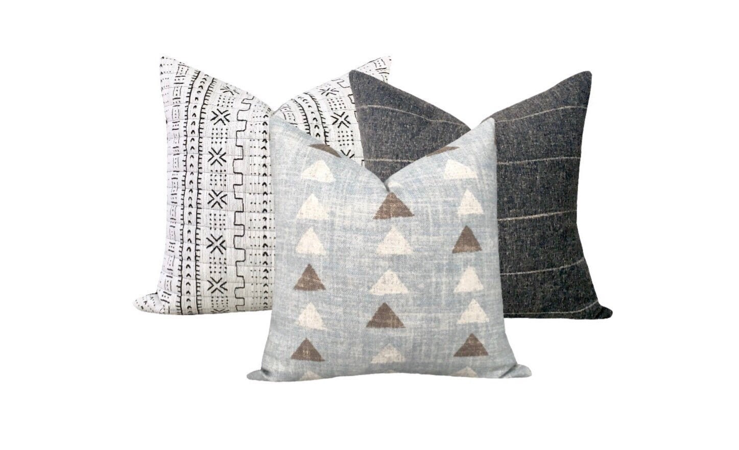 Light Denim Blue Mudcloth Pillow Cover // Boho Throw Pillow Etsy