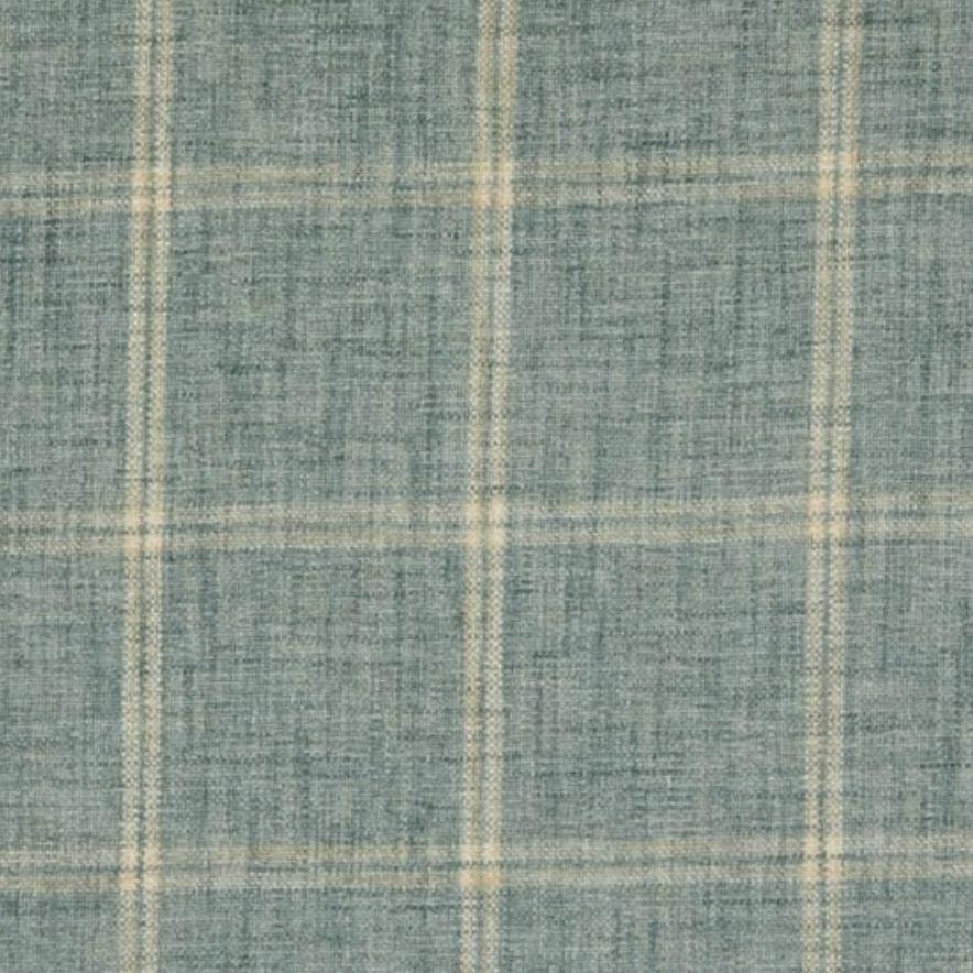 Blue & Cream Plaid Upholstery Fabric by the Yard // Chenille Etsy