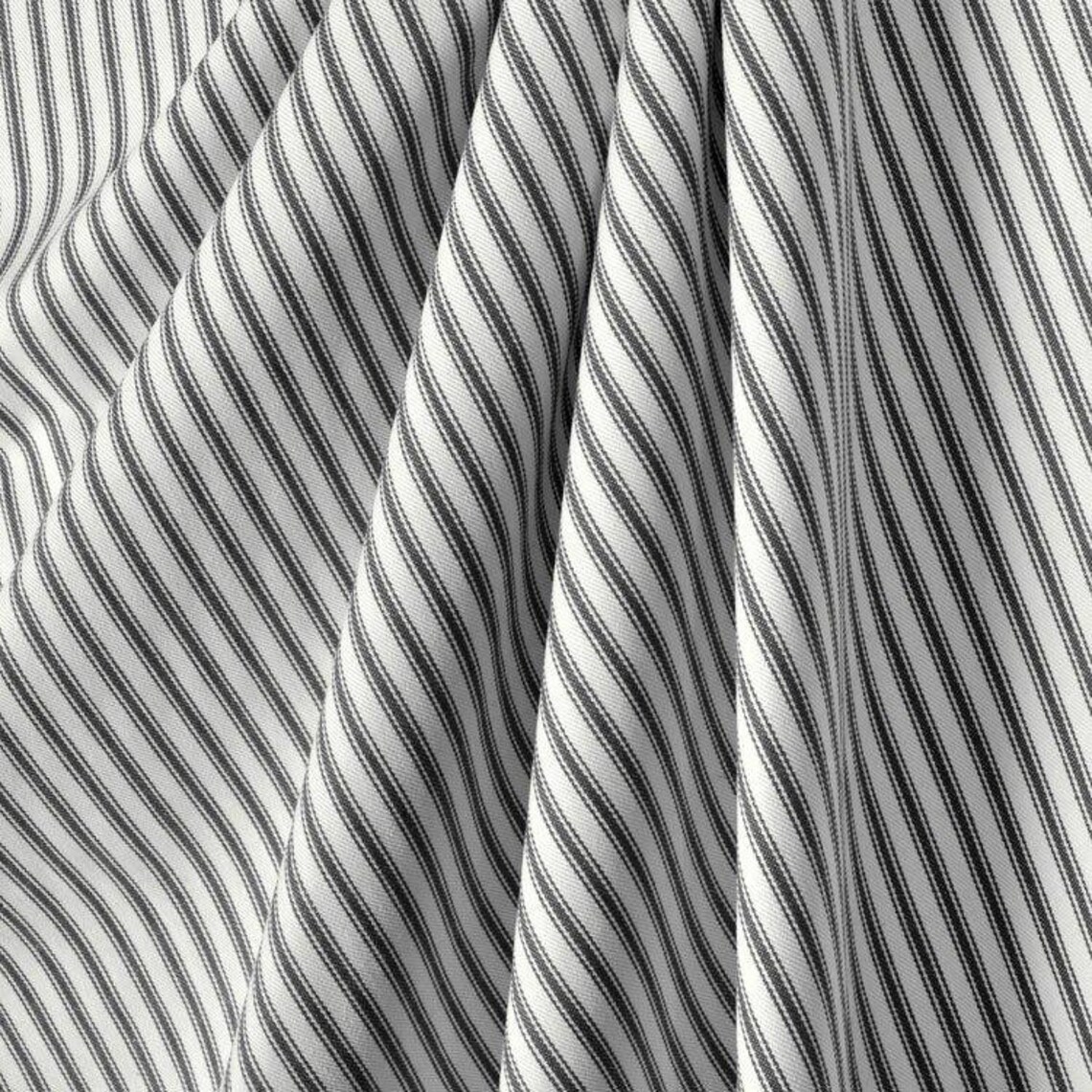 Black and White Stripe Upholstery Fabric by the Yard // Etsy