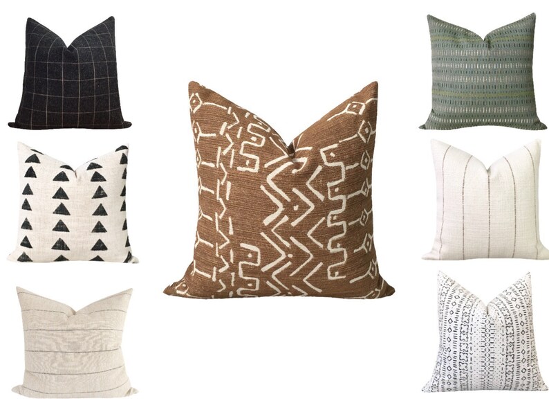 Mudcloth Rust Pillow Cover // Rust Boho Pillow Cover // Etsy