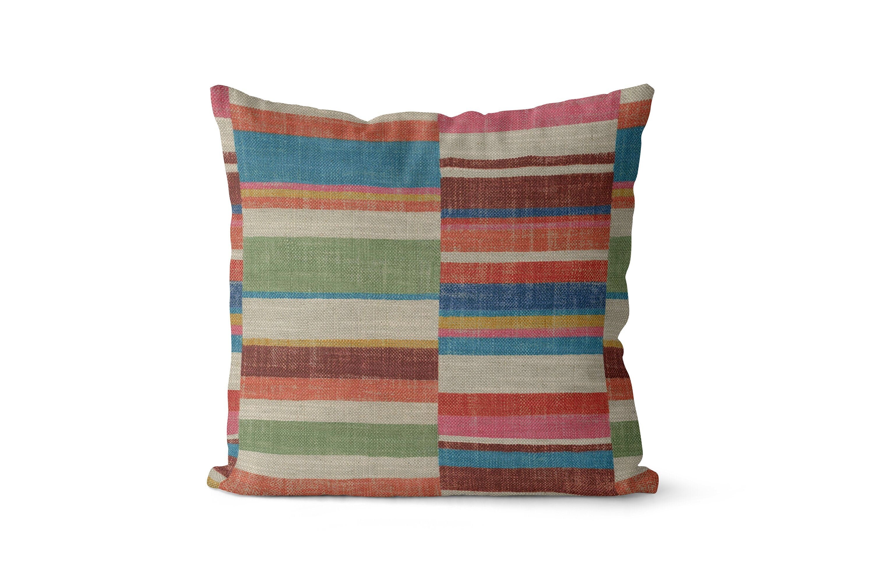 Multi Color Modern Color Block Throw Pillow Cover // Modern Etsy