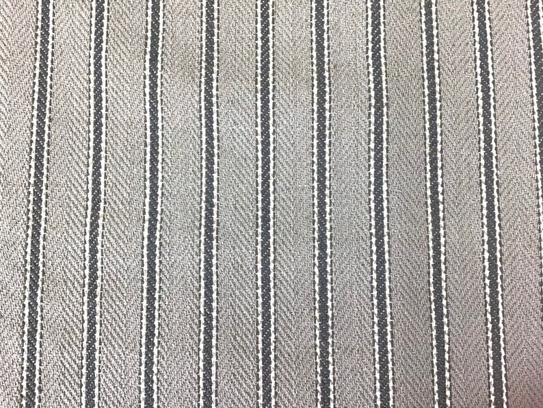Grey Striped Upholstery Fabric By The Yard Pewter Fabric Woven Fabric Textured Fabric Drapery Fabric Curtain Fabric 097
