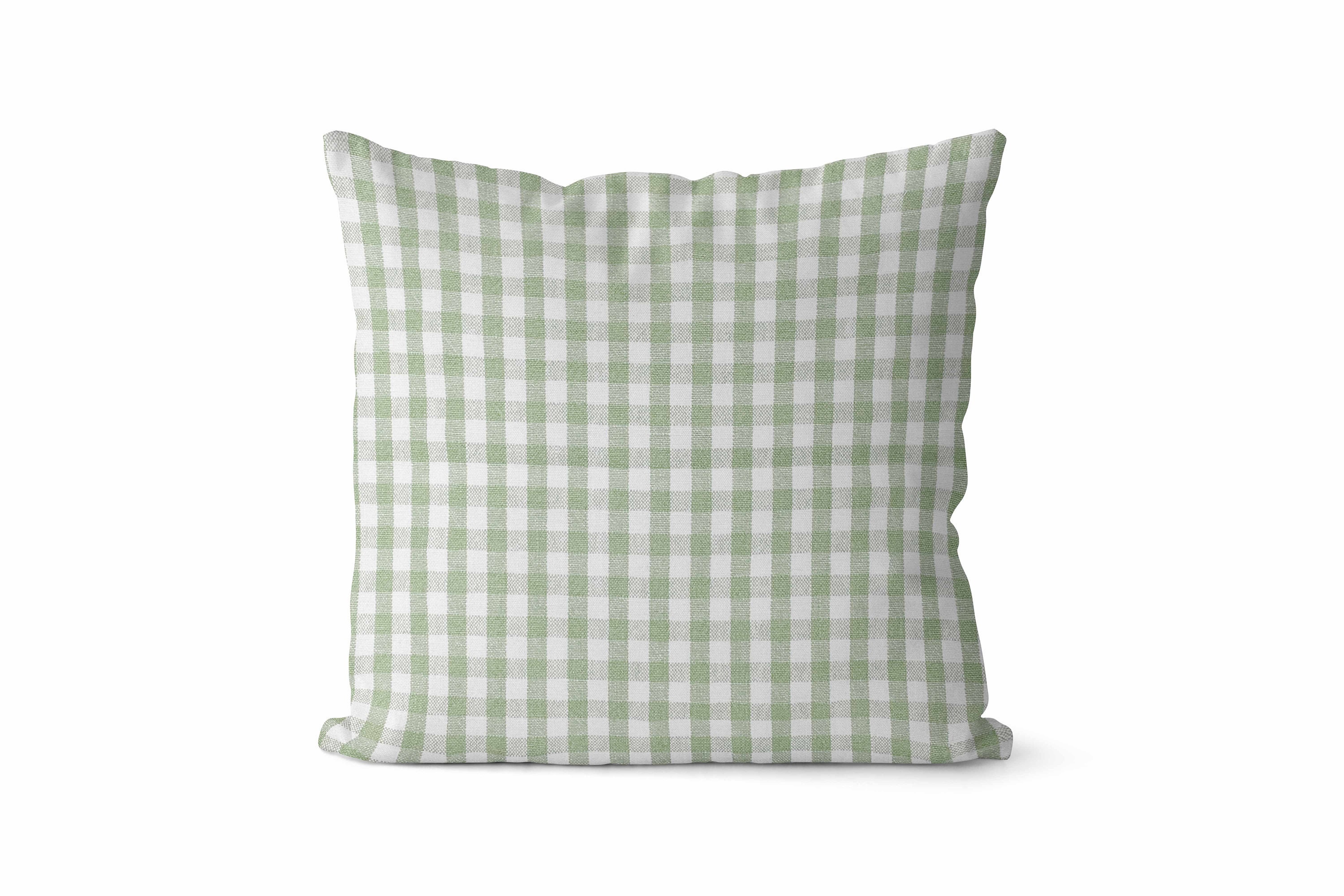 Light Green Plaid Pillow Cover // Green Check Pillow Cover // Etsy