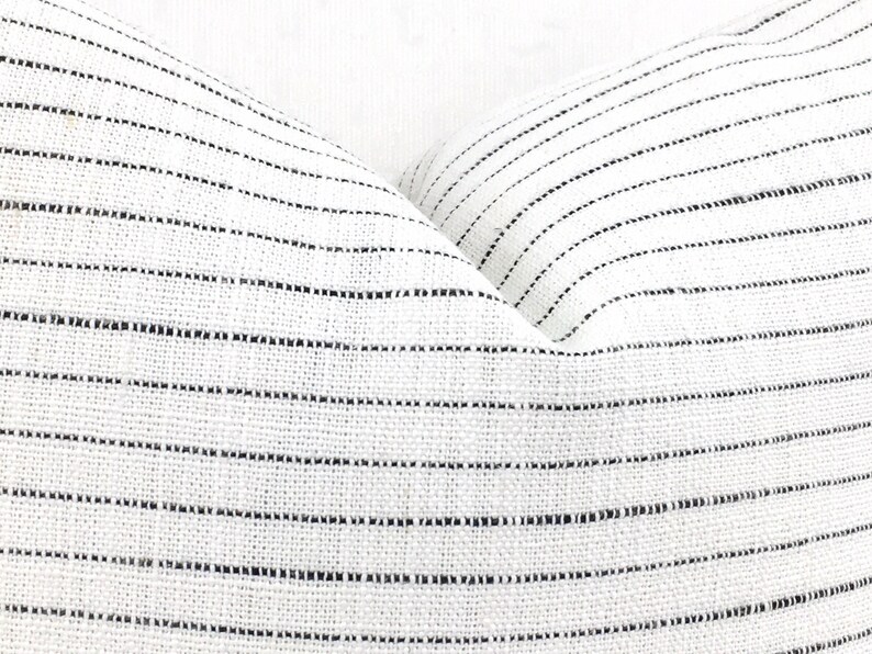 Black and White Lumbar Pillow Cover // Striped Lumbar Pillow Etsy