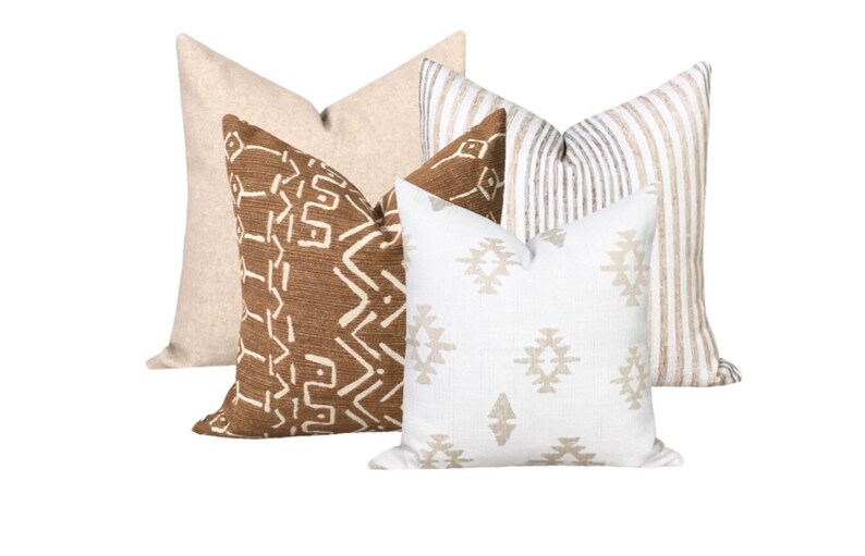 Mudcloth Rust Pillow Cover // Rust Boho Pillow Cover // Etsy