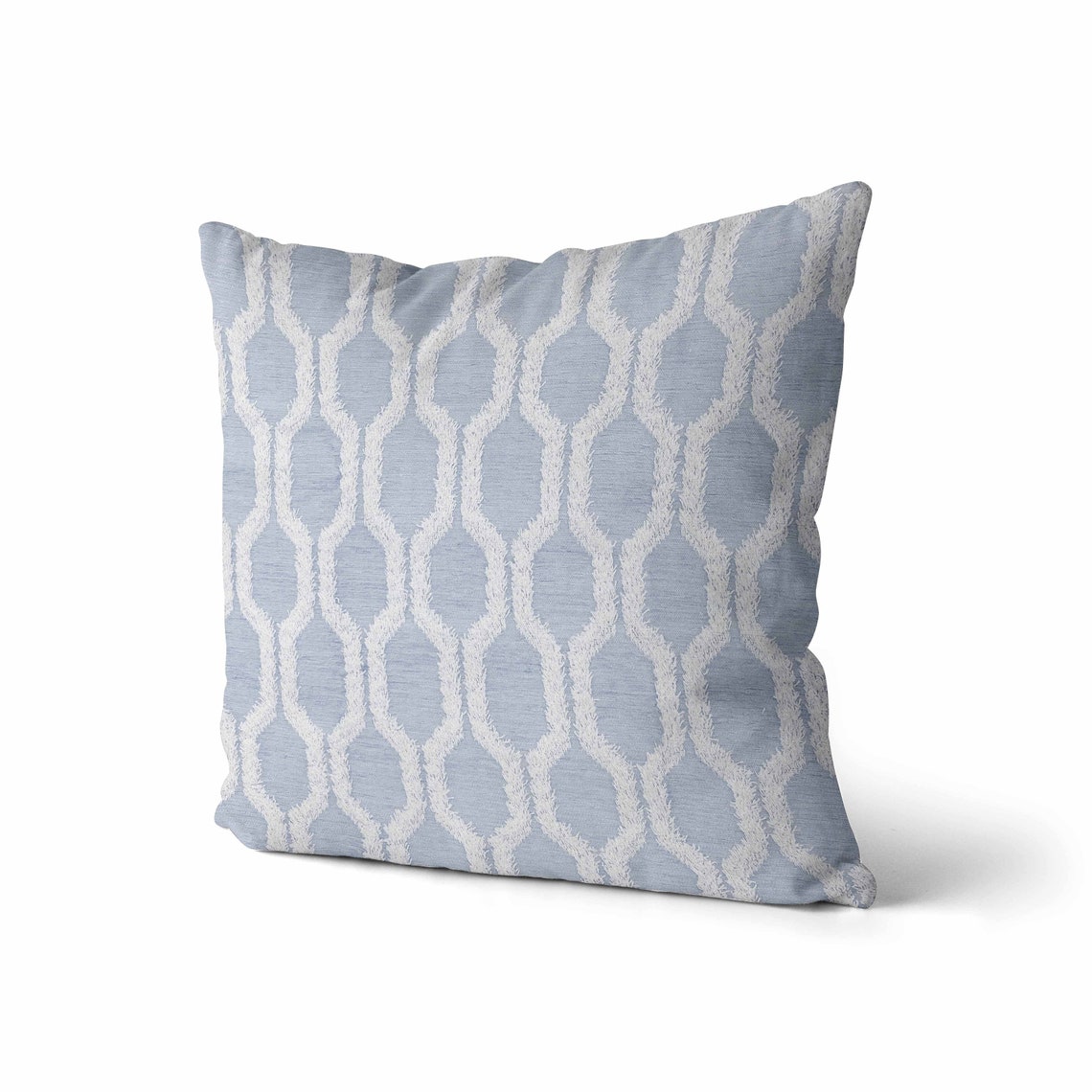 Geometric Light Blue Textured Pillow Cover // Light Blue Decor Etsy