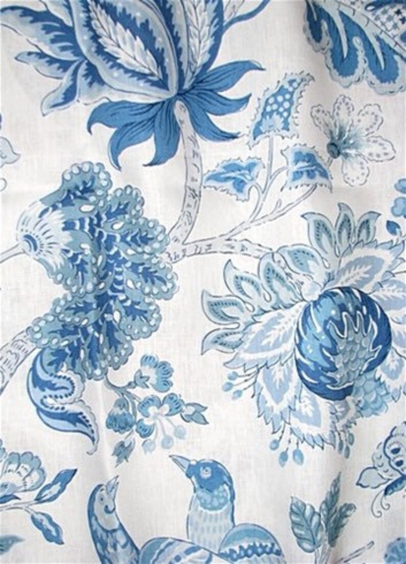 Kravet Blue Floral Throw Pillow Cover Bird Pillow Cover Designer Pillow Cover Pillow Cases For Throw Pillow Cover C04