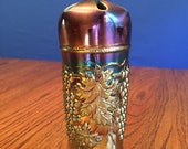7 quot Carnival Glass - Hat Pin Holder - Northwood Purple Vase - Grape and Cable Motif - Footed - Iridescent - Vintage Collectible Glass