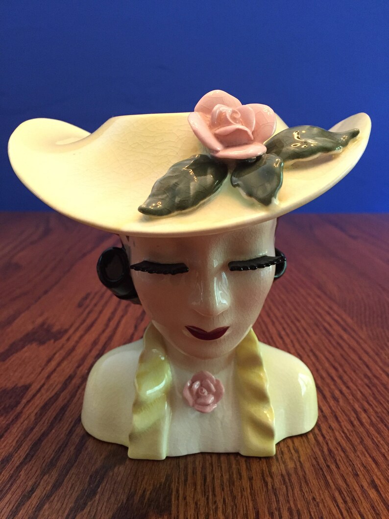 1940's Napco Lady Head Vase Planter Etsy