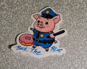 Back the blue pig sticker