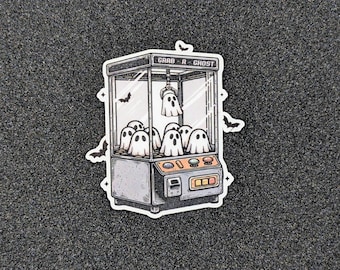Ghost claw machine sticker