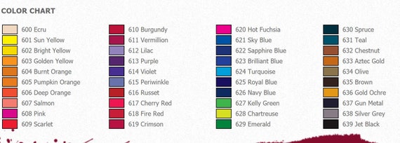 Fabric Dye Color Chart