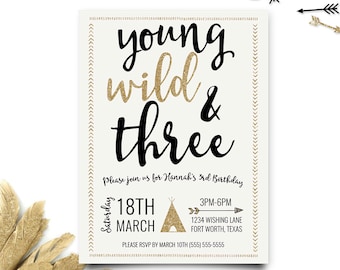3rd birthday invite etsy