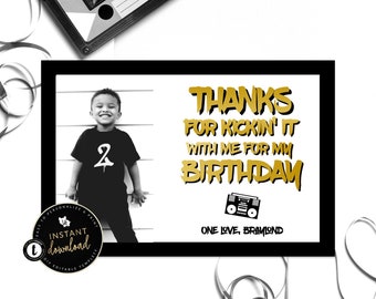 Two Legit To Quit Thank You Card,  Hop Hop Birthday Thank You Card, Photo Thank You Card, 4x6 Thank You Card, Customizable Digital Templett