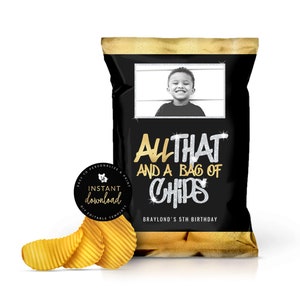 All That and a Bag of Chips, Photo Chip Bag Template, Party Chip Bag Template, Hip Hop Chip Bag, Chip Bag Printable, Digital Templett