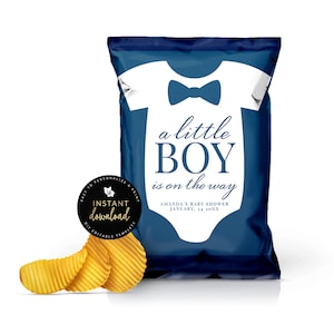 Bow Tie Baby Shower Chip Bag, Boy Baby Shower Chip Bag, Gentleman Baby Shower, Baby Shower Party Favor, Baby Shower Chips, Digital Templett