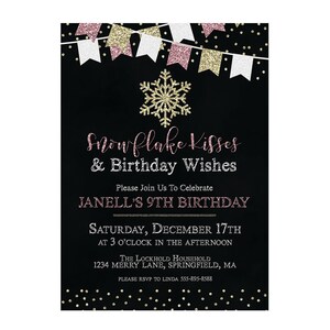 Snowflake Invitation, Snowflake Birthday Invitation, Winter Birthday ...
