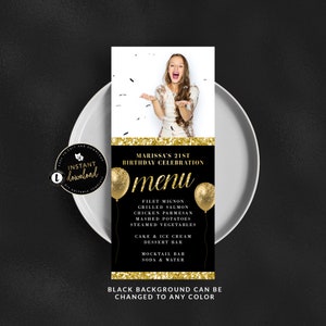 Cardápio com foto dourada, Cardápio dourado para impressão, Cardápio dourado, Cardápio dourado, Download instantâneo, Template digital autoeditável