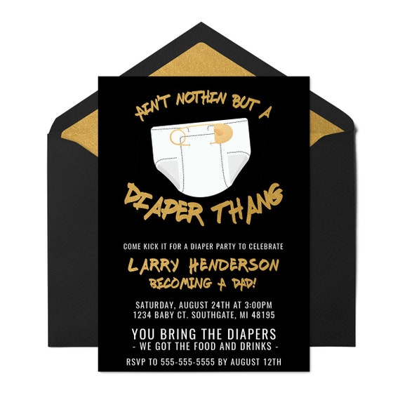 men's diaper party invitations