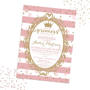Princess Baby Shower Invitation, A Little Princess Is On Her Way, Princess Invitation, Girl Baby Shower, Printable Baby Shower Invitation