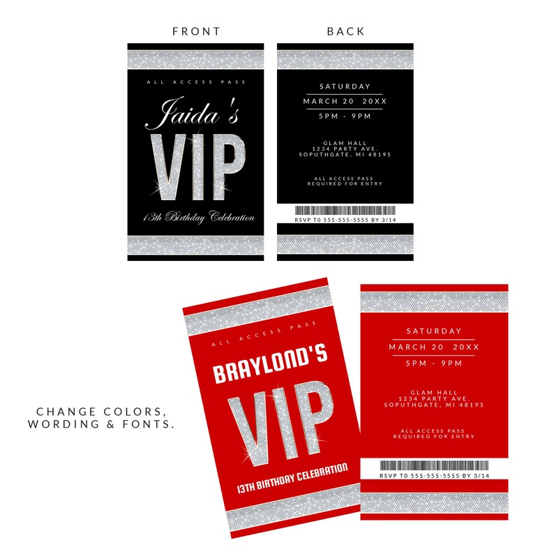 VIP Invitation VIP Lanyard Invitation Design VIP Pass Etsy