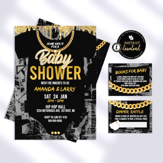 Hip hop baby store shower invitations