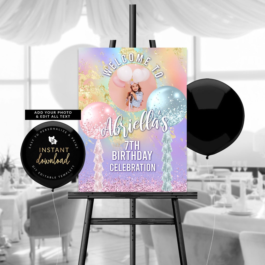 Rainbow Pastel Welcome Sign, Rainbow Welcome Sign, Unicorn Theme ...