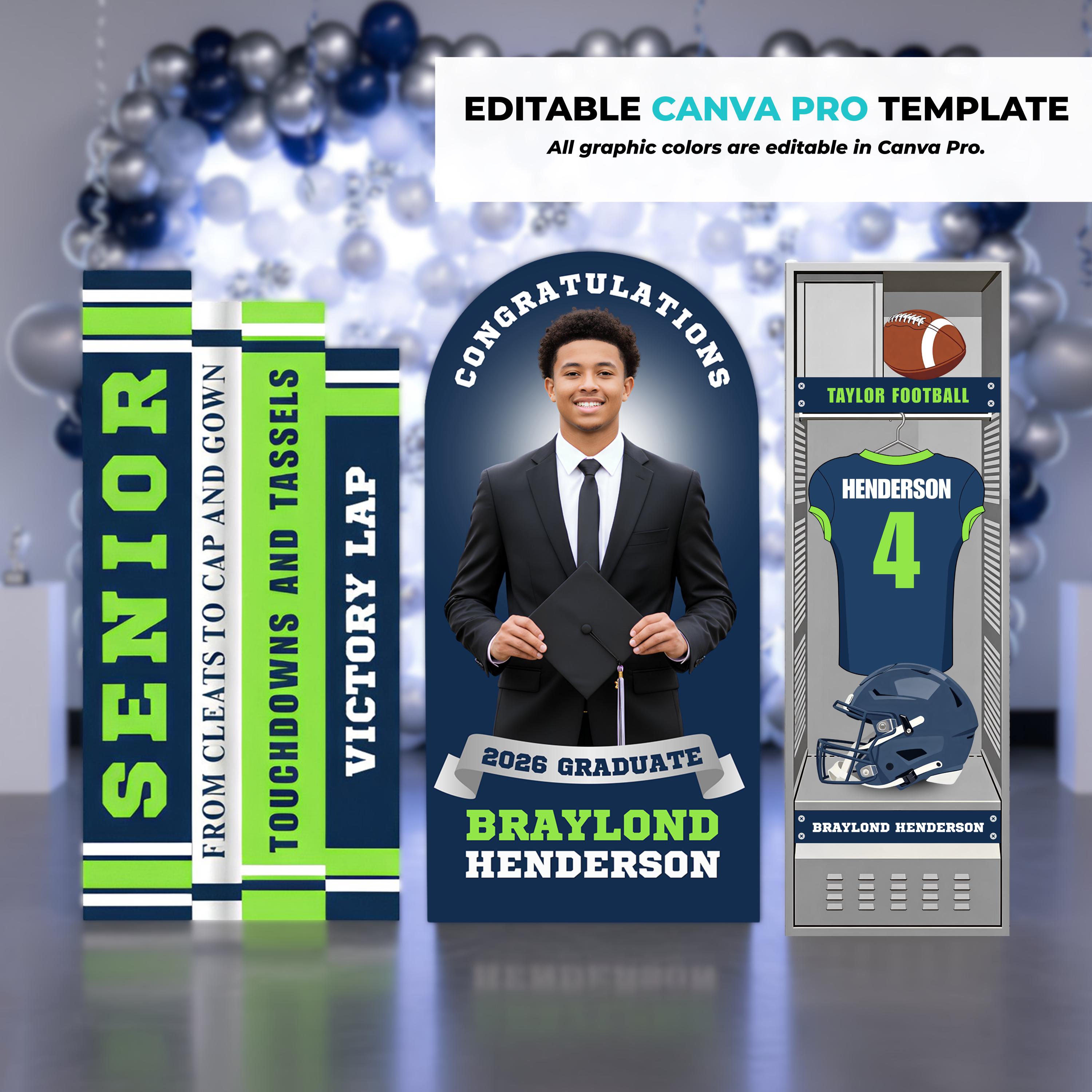 Customizable Sports Locker Graduation Backdrop Panels | Graduation ...