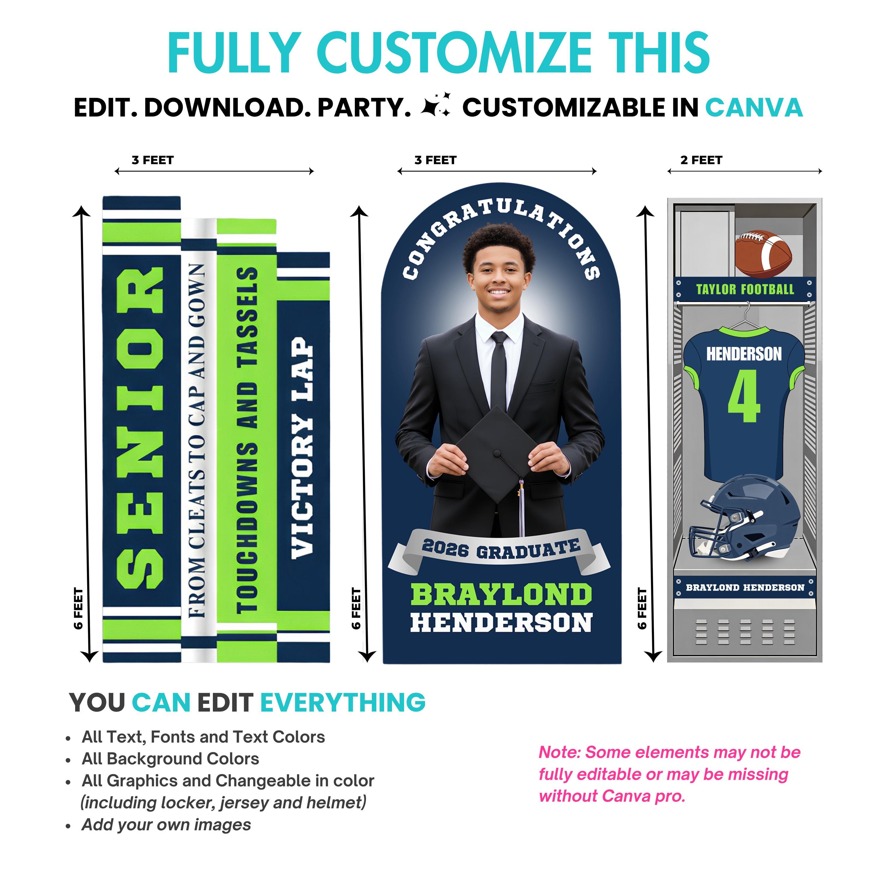 Customizable Sports Locker Graduation Backdrop Panels | Graduation ...