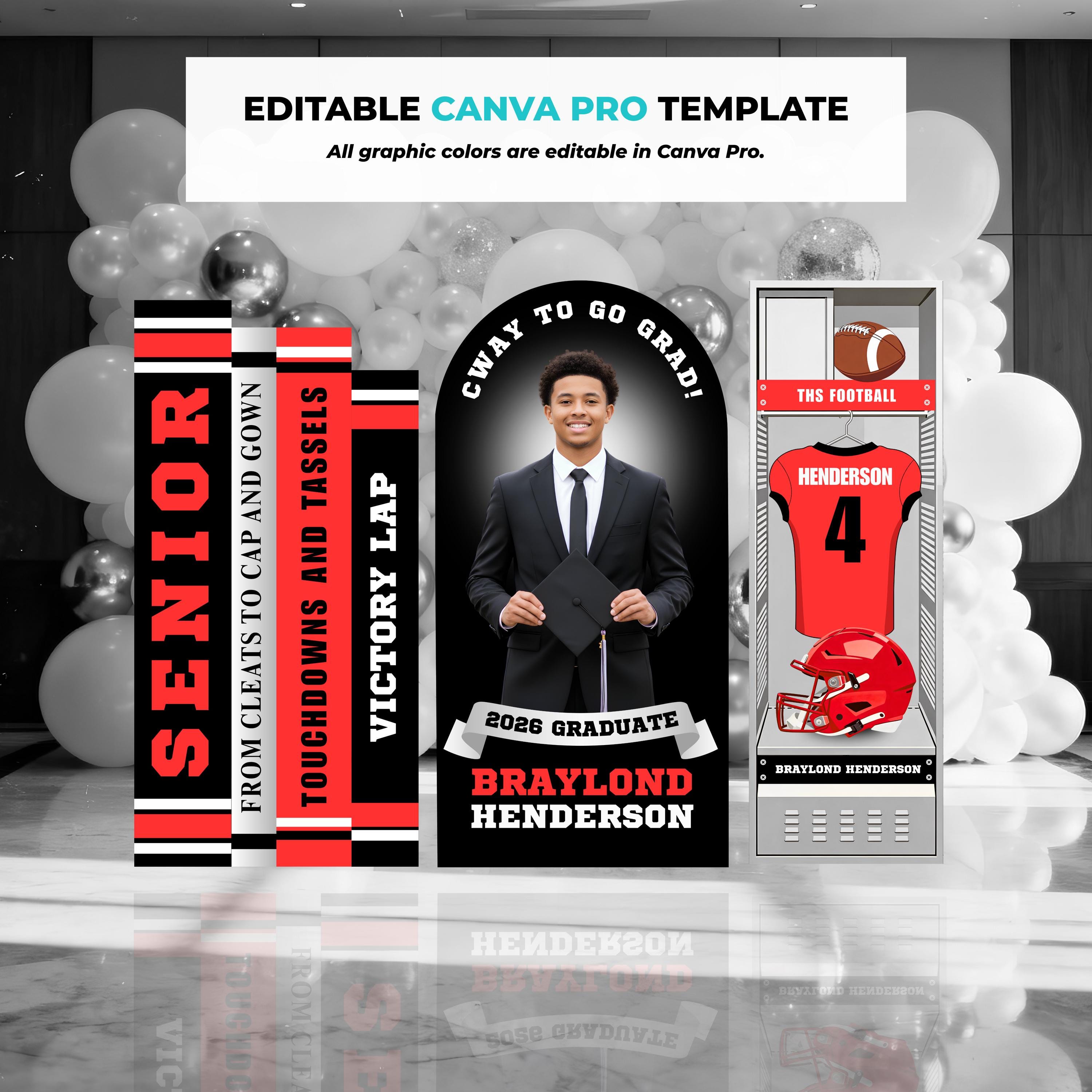 Customizable Sports Locker Graduation Backdrop Panels | Graduation ...