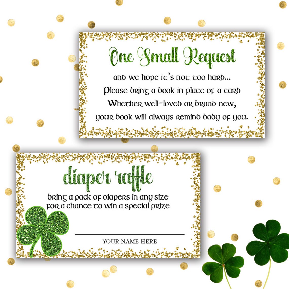 Irish Baby Shower Invitation Set Shamrock Baby Shower Etsy