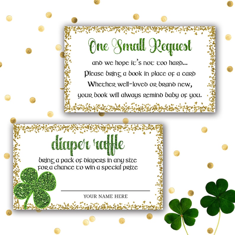 Irish Baby Shower Invitation Set Shamrock Baby Shower Etsy