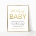 Simple Don't Say Baby Sign, Gold Don't Say Baby, Baby Shower Game Sign ...