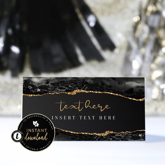 Black and gold place cheap cards