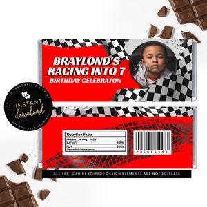 Racing Candy Bar Label, Printable Candy Cover, Race Candy Bar Label, ATV Birthday, Race Car Birthday, Instant Download Digital Templett