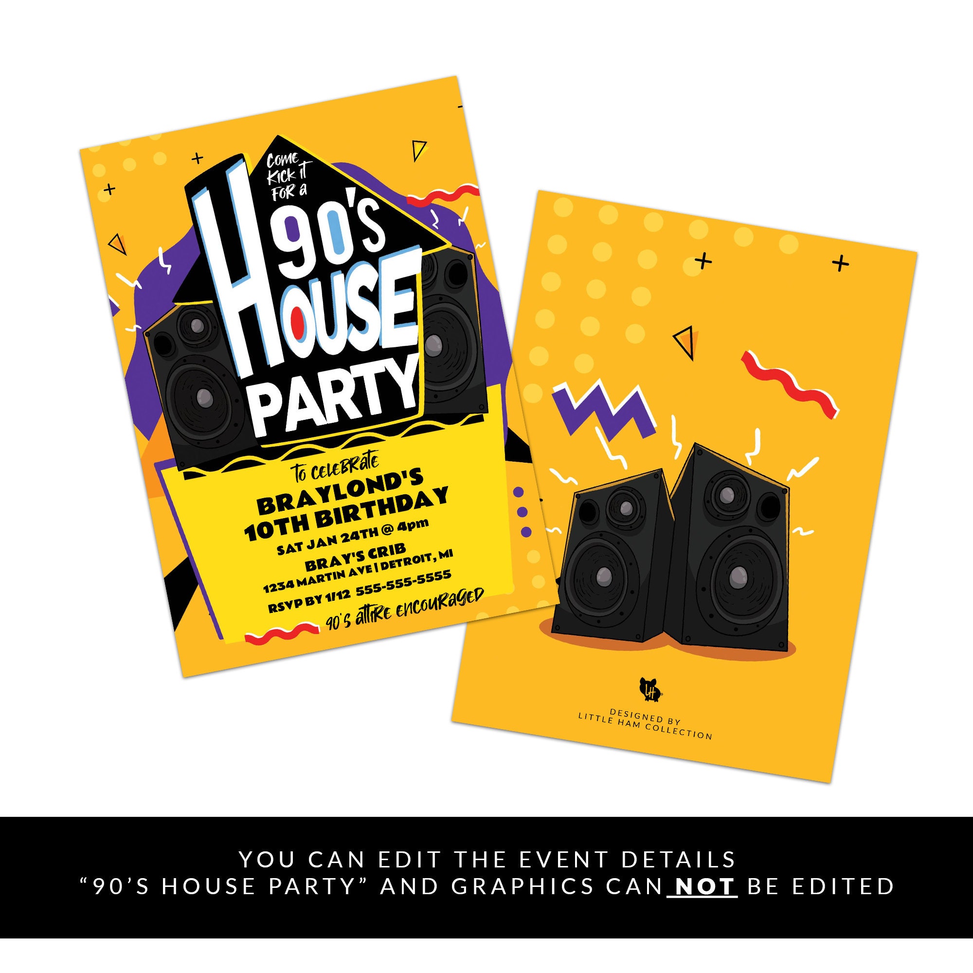 90's House Party Invitation House Party Invitation Etsy UK