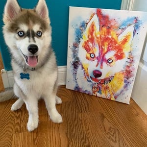 Happy Gotcha Day-cadeau - aangepaste aquarel portret reddingshond afbeelding 12