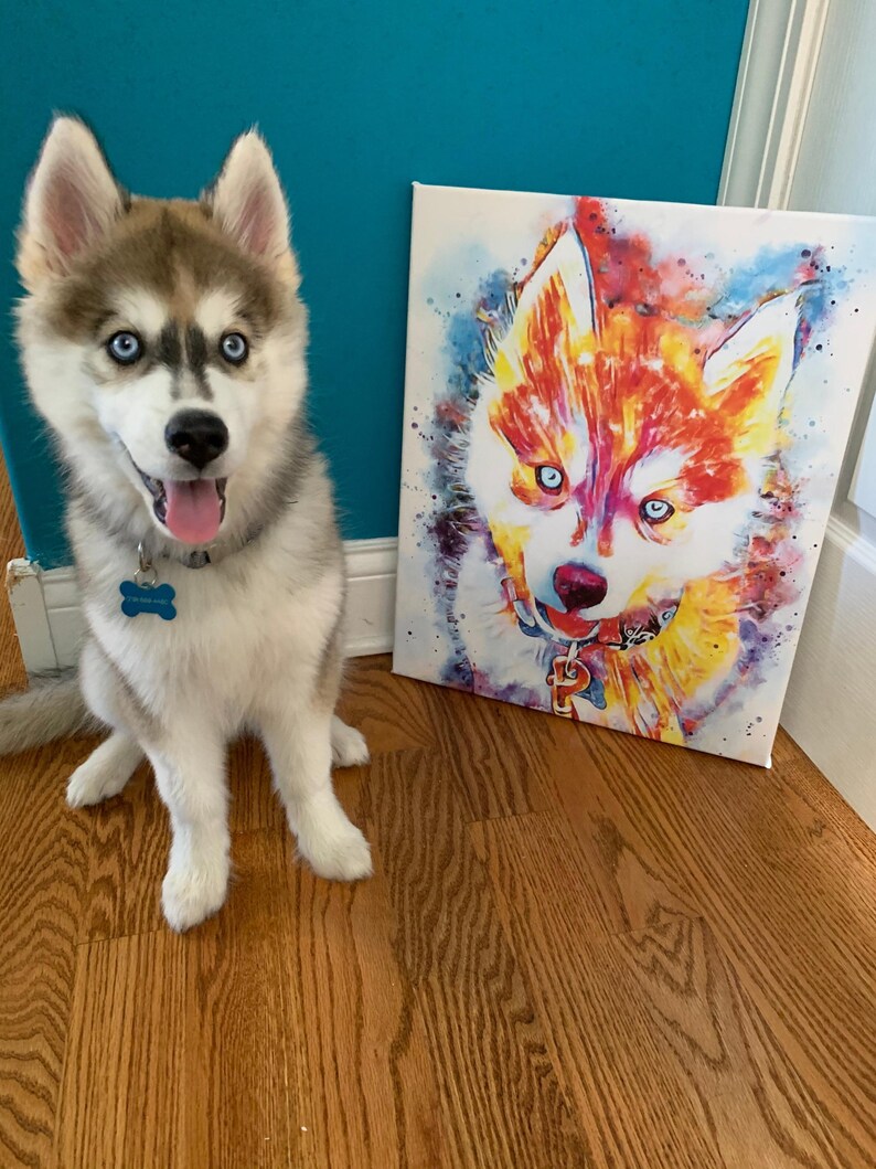 Happy Gotcha Day-cadeau - aangepaste aquarel portret reddingshond afbeelding 12