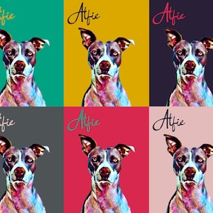 Custom Pet Portrait: Andy Warhol Style Dog Art (Digital Download)