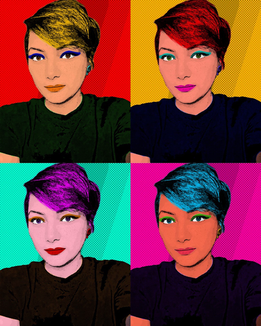 Custom Pop Art Portrait Inspired by Warhol Style – Colorful Modern ...