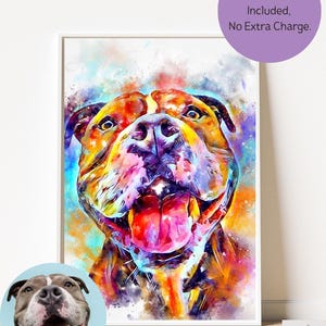 Custom Pet Portraits Using Pet Photo Personalized Digital Dog Portraits Cat Portraits Custom Dog Portrait Custom Pet watercolor Pet Memorial