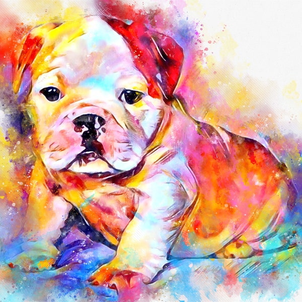 Custom Pet Portrait, custom puppy portrait , Custom dog portrait,Puppy watercolor portrait, portrait from Photo, pet gift,dog's mom,dog gift