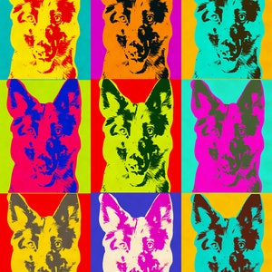 Custom Andy Warhol Style Dog Portrait: Personalized Pet Gift (Digital Download)