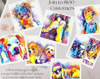 Happy Gotcha Day Gift - Custom Watercolor Rescue Dog Portrait