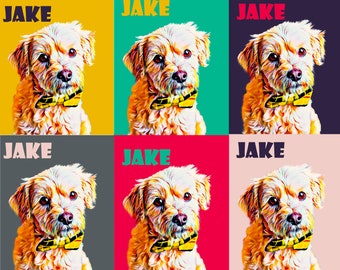 Custom Dog Portrait: Andy Warhol Style Pet Art (Digital Download)
