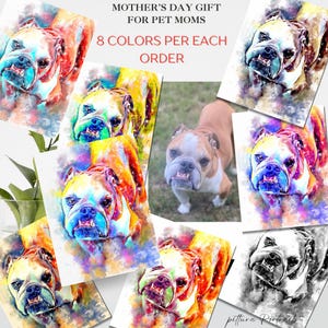 Happy Gotcha Day-cadeau - aangepaste aquarel portret reddingshond afbeelding 3