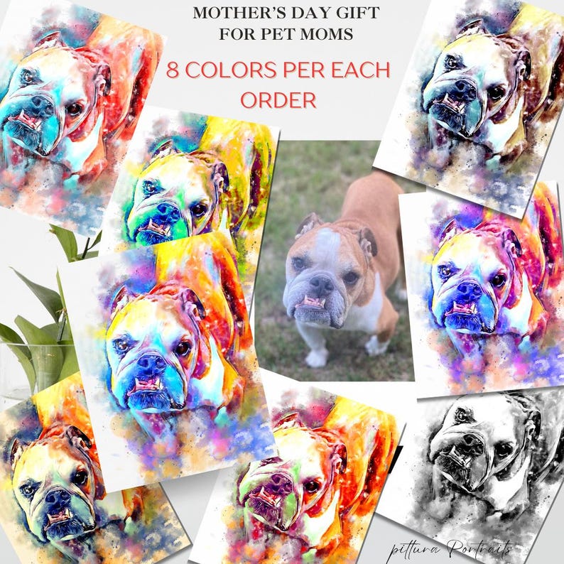 Happy Gotcha Day-cadeau - aangepaste aquarel portret reddingshond afbeelding 3