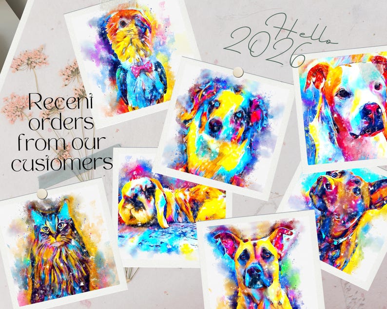 Happy Gotcha Day-cadeau - aangepaste aquarel portret reddingshond afbeelding 2
